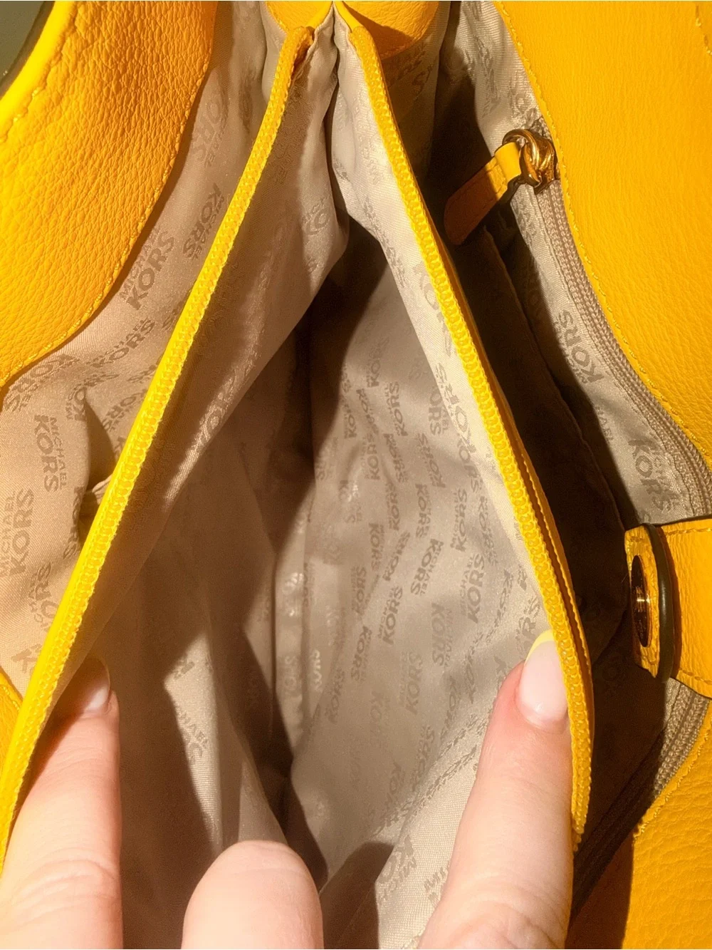 Michael Kors Yellow Pebbled handbag